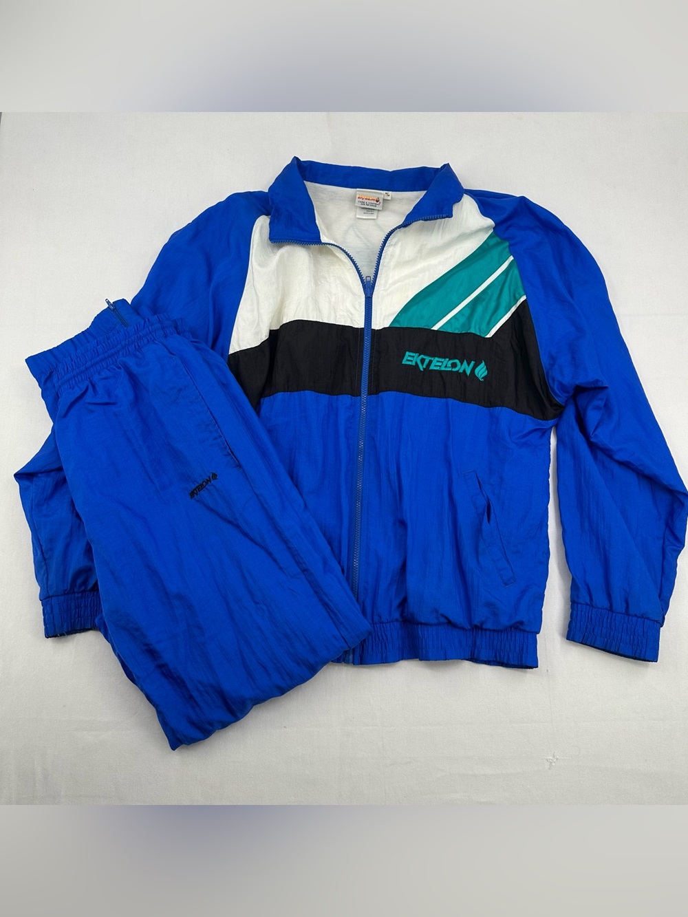 Vintage Ektelon 90s Blue Colorblock Tracksuit Windbreaker Set M